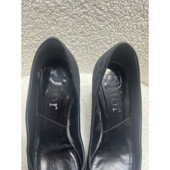 Christian Dior Women's Black Monogram Pointed Toe Heels Size 37 - Picture 4 of 4